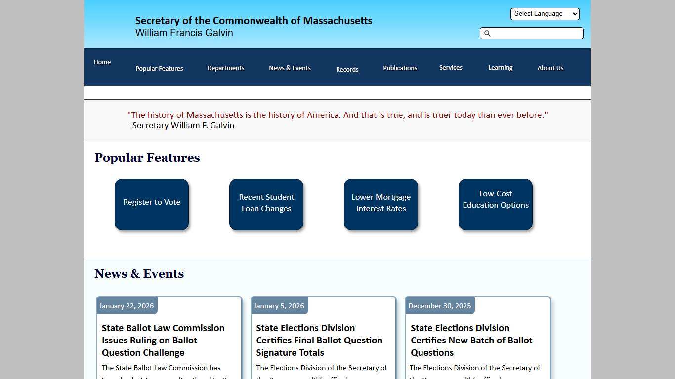Secretary of the Commonwealth of Massachusetts